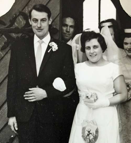 Mary and Fred Parker on their wedding day